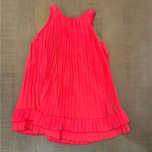 Lili Gaufrette Bright Pink Pleated Dress